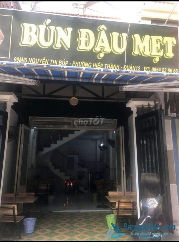 Sang quán ăn Bún Đậu - Cơm Tấm, mặt tiền đường, gần khu dân cư đông đúc, trung tâm quận 12.