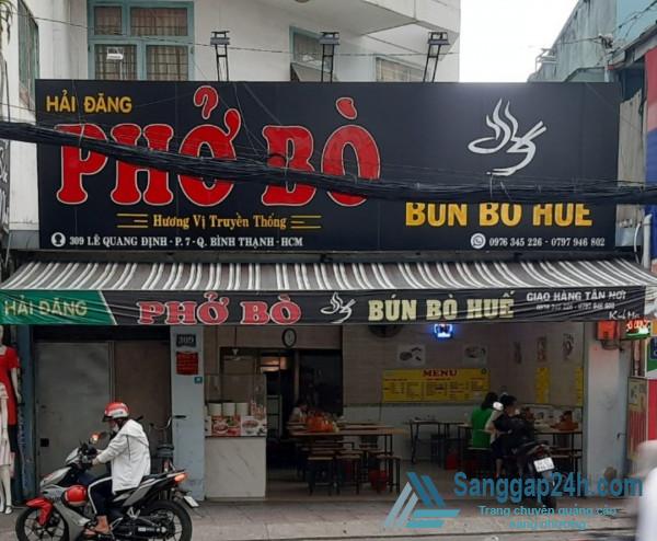 Cần sang nhanh quán phở đường Lê Quang Định, phường 7, quận Bình Thạnh.
