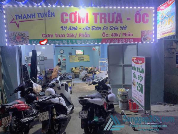 Sang nhanh quán cơm mặt tiền đường số 3, phường Bình An, quận 2.  