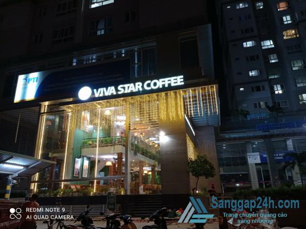 Cần sang quán cafe Viva Star dưới chung cư, mặt tiền đường Nguyễn Xí, phường 26, quận Bình Thạnh.
