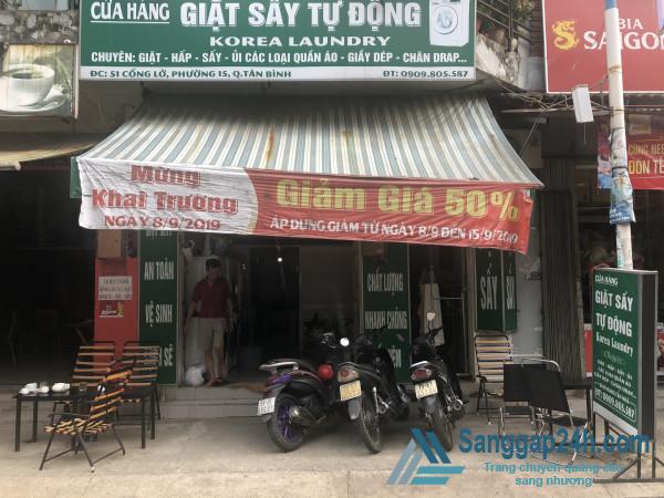 Sang gấp tiệm giặt ủi mặt tiền đường lớn, khu dân cư đông, trung tâm quận Tân Bình.