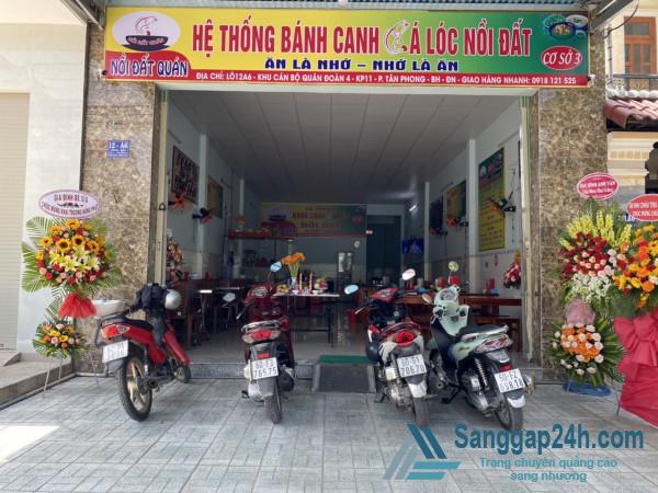 Sang nhượng cửa hàng bánh canh cá lóc nồi đất nằm khu dân cư đông, trung tâm thành phố Biên Hoà.