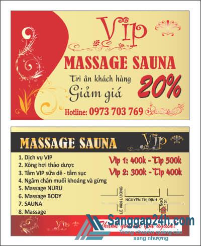 Sang massage - xông hơi