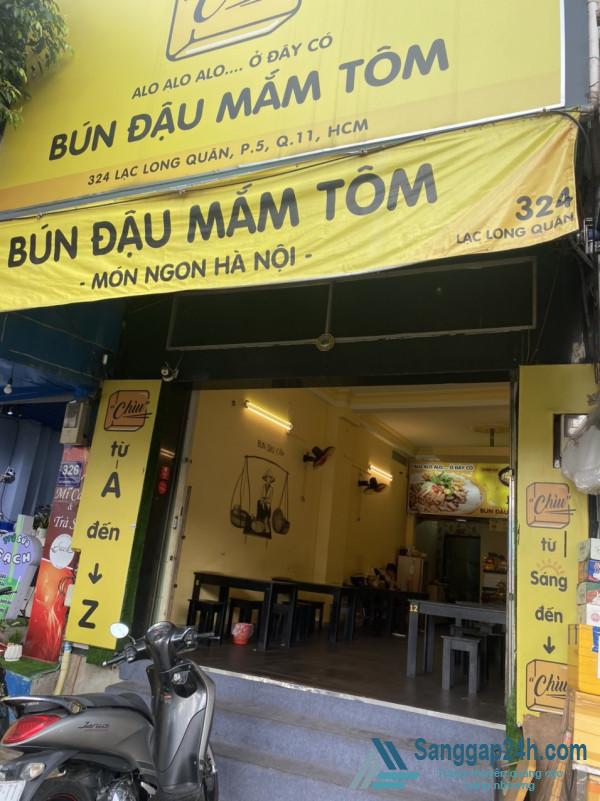 Sang nhượng quán Bún Đậu Mắm Tôm mặt tiền đường Lạc Long Quân, quận 11.