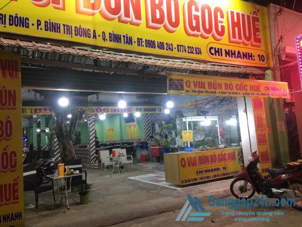 Sang Nhượng Quán Bún Bò Gốc Huế + Cafe Nằm Mặt Tiền Đường Bình Trị Đông, Quận Bình Tân.