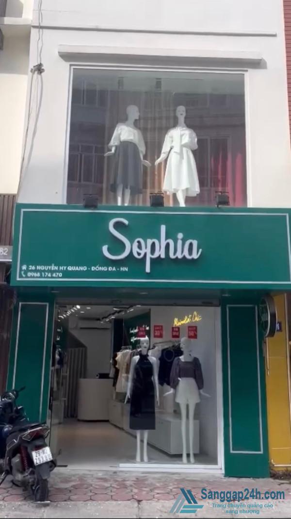 Sang Nhượng Shop Thời Trang Trung Cao Cấp Sophia Nằm Mặt Tiền Đường Nguyễn Hy Quang Đống Đa Thành Phố Hà Nội 