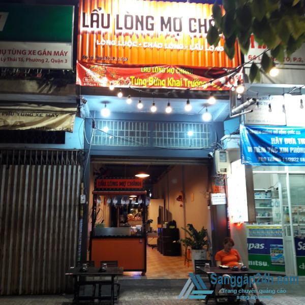 Sang Nhượng Quán Nhậu Nằm Mặt Tiền Đường Lý Thái Tổ Quận 3.