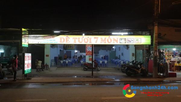 Sang quán nhậu dê tươi 7 món mặt tiền rộng, đường lớn, khu dân cư đông đúc.